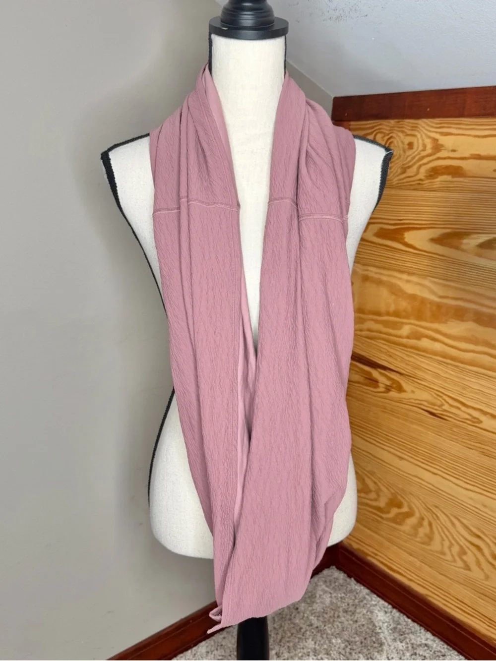 Lululemon Vinyasa Scarf Crinkle Spanish Rose Pink Snap Up Wrap Cardigan W9BTZS